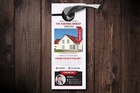 Real Estate Door Hanger Template Door Hanger Template Custom Sticker Printing Flyer