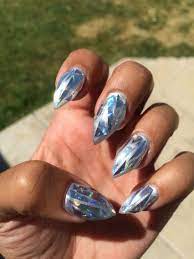 Broken Glass Stiletto Nails Foil Nail Art Foil Nails Nail Art Designs