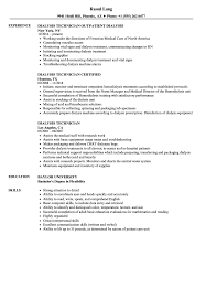 dialysis technician resume samples velvet jobs