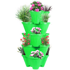 Push down on it lightly as you go. Sharpex Garden Stacking Flower Pot Tower Vertical Plastic Garden Planter Vegetable Flower Strawberry Planter Pot Indoor Outdoor 5 Tier Gardening Tower For Grow Fresh Herbs Buy Online In Dominica At Dominica Desertcart Com Productid