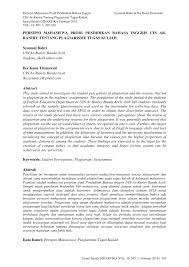 Tugas bahasa indonesia semester 1 kuliah. Pdf Persepsi Mahasiswa Prodi Pendidikan Bahasa Inggris Uin Ar Raniry Tentang Plagiarisme Tugas Kuliah