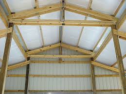 Some tips about how to not waste money when insulating your commerical building, garage pole barn insulation blankets are available that are 93 wide and friction fit between 8' on center posts with no thermal breaks achieving r19 values or better. Faced Blanket