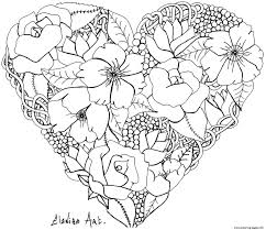 A few boxes of crayons and a variety of coloring and activity pages can help keep kids from getting restless while thanksgiving dinner is cooking. Adult Elanise Art Flowers In A Heart Coloring Pages Printable