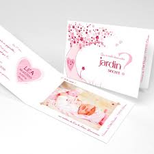 Les faire part naissance classiques ont un texte souvent assez court. Faire Part Naissance Jardin Secret Rose Fille Carre Double