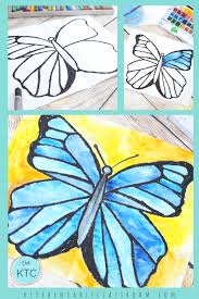 Watercolor Butterfly A Lesson In Symmetry The Kitchen Table Classroom In 2020 Butterfly Watercolor Butterfly Painting Spring Art Projects