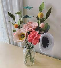 Felt Flower Bouquet No 007 Forever Flower Bouquet Teachers Gift Housewarming Gift Office Cubicle Decor Valentines Day Mothers Day In 2021 Felt Flower Bouquet Felt Flowers Diy Felt Flowers