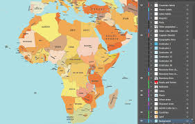 The africa editable map combines africa location map, outline map, and political map, with additional 2 africa political powerpoint map highlighted with africa outline editable map. Africa And Middle East Layered Vector Map Maptorian
