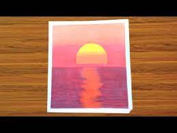 Sunset scenery pencil drawing tutorial for kids. Oil Pastel Sunset Drawing For Beginners Step By Step How To Draw Easy Scenery Of Sunset