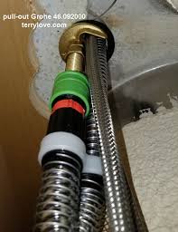Kitchen faucet leaking water into cabinet. Grohe Kitchen Pull Out Spout Leak Water In The Cabinet Below Terry Love Plumbing Advice Remodel Diy Professional Forum