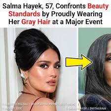 Salma Hayek made an elegant appearance, proudly displaying her silver hair.