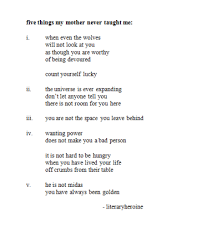Five Things My Mother Never Taught Me Literaryheroine On Tumblr Typography Quotes Poems About Life Words