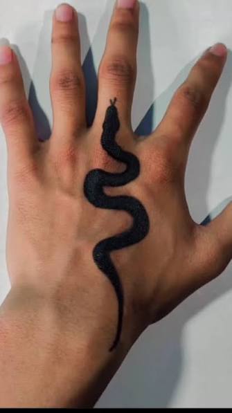Snake Tattoo On Finger