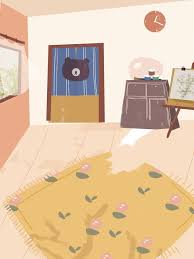 خلفية الكرتون غرفة النوم الداخلية غرفة نوم داخلي الجداول صورة الخلفية للتحميل مجانا