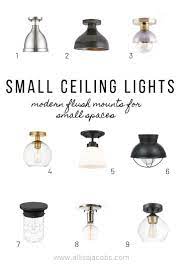 Farmhouse flush mount light over kitchen sink. 9 Modern And Adorable Ceiling Lights For Small Spaces Allisa Jacobs Modern Ceiling Light Ceiling Lights Modern Ceiling