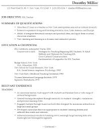 Sample Functional Resume Format For Esl Teacher Teacher Resume Examples Teacher Resume Teaching Resume