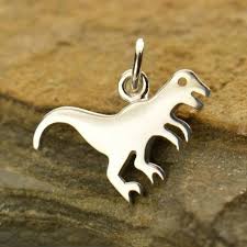 Sterling Silver T-Rex Dinosaur Charm 15x15.5mm