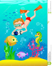 Illustration Of Boy Scuba Diving Illustration 54026283 Megapixl