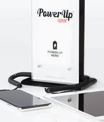 Charging tray holds five (5) mobile power units. Power Up Spot 100 Personalized Tabletop Charging Solution
