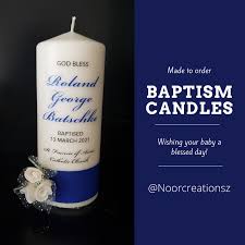 Baptism Personalized Candles Incl Ribbon And Embellishment Baby Shower Gift New Born Baby Gift Keepsake Gift The Saffron Souk