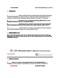 Maybe you would like to learn more about one of these? The Daily 10 For 10 Cnn Student News Current Events Quiz Questions Handout