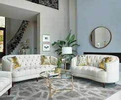 Comfort and sophistication define a leather sofa and the paris 3 sofa set represents it all. Modern Glam Living Room 2 Piece Sofa Set Couch Loveseat Off White Velvet Ebay
