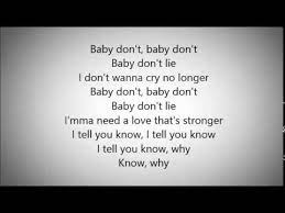 Gwen Stefani Baby Don T Lie Lyrics Youtube