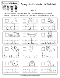 They all have the short vowel a sound. Kindergarten Rhyming Words Worksheet Printable English Worksheets Math Outstanding Photo Inspirations Lessons Feelings Marvelous Picture Samsfriedchickenanddonuts