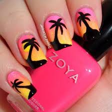 20 Sunset Nail Design Ideas Palm Tree Nails Sunset Nails Tropical Nails