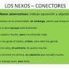 Los nexos son, en gramática, todas aquellas palabras que se utilizan para enlazar palabras u oraciones. Https Encrypted Tbn0 Gstatic Com Images Q Tbn And9gcs6 Bz7e9dz Qazuc3hmrv2ujcehd70ajrhsrbu6pfsyo1mxweg Usqp Cau