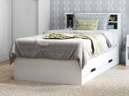 Guterhaltenes doppelbett schwarzes kunstleder mit lattenrost und bettkasten. Bett Mit Bettkasten Boris Lattenrost 90x190cm Weiss