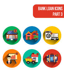 Round Flat Icons For Various Types Of Bank Loan Services Part 3 Stock Vector Illustration Of Marketing Modern 55407568