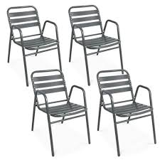 Enjoy free shipping and easy returns every day at kohl's. Fauteuil De Jardin En Alumium Gris Antracite Chaise Bistrot Avec Accoudoirs Mobilier Chr Lot De 4 Cdiscount Jardin