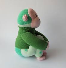Sock Monkey Stuffed Animal Doll Sock Animal Green Soft Sculpture Jungle Animal Called Peapod Oyuncak Corap Bebek
