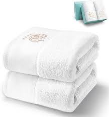 Reinvigorate your bathroom with 100% cotton textured bath towels from our grayson collection. Buy Wiikweek 100 Cotton Bath Towel Set 27x54 White Luxurious 600 Gsm Large Bath Towels Highly Absorbent Super Soft Towels For Bathroom 2 Pieces Online In Italy B08xbg5ppv