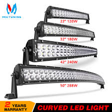 Mictuning 21 32 42 50 Inch Curved Led Light Bar Combo 120w 180w 240w 288w Dual Row Driving Offroad Car Truck 4x4 Suv Atv 12v Light Bar Work Light Aliexpress