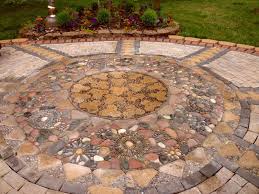 In mosaic concrete there are two essential differencesfrom their classic monolithic analogues. Diy Paver And Pebble Mosaic Patio Pavers Diy Concrete Garden Pebble Mosaic
