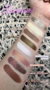 Too Faced Pretty Rich Diamond Light Eyeshadow Palette Swatches Glitter Eyeshadow Palette Glitter Hair Glitter Face