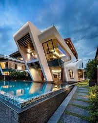Definitely A Unique Modern Home Would Live To See What The Views Are Views Unique Homedecor Ho House Designs Exterior Dream House Exterior Villa Design