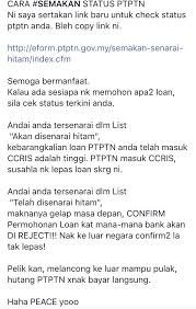 Cara semakan nama peminjam dan penjamin blacklist ctos ccris. Kewangan Graduan On Twitter Baca Ni Buat Penstrukturan Semula Utk Kurangkan Bayaran Bulanan Kena Rujuk Ptptn Https T Co Eqrqxa55ig