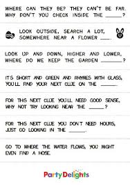 These easter egg hunt ideas will make for the best hunt yet. Free Printable Outdoor Easter Egg Hunt Clues Party Delights Blog