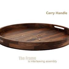 The stencil from old sign stencils was easy to apply and a quick coat of spray matte sealer finished this job in no time! Magigo 20 Inches Extra Large Round Black Walnut Wood Ottoman Tray With Handles Serve Tea Coffee Or Breakfast In Bed Classic Circular Wooden Decorative Serving Tray Pricepulse