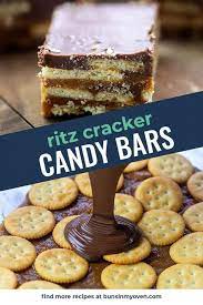 Chocolate Peanut Butter Candy Bars Recipe Homemade Candy Bars Cracker Dessert Ritz Cracker Dessert