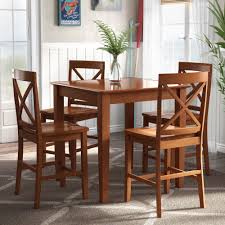 Buy any dining table and get half price* chairs. Highland Dunes Duffey 4 Person Counter Height Rubberwood Solid Wood Dining Set Reviews Wayfair