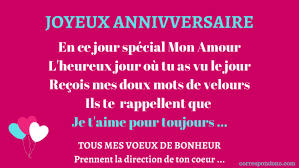 Feb 12, 2020 · voici quelques idées de messages d'amour pour homme et femme, fort pratiques si vous manquez d'inspiration ou si vous voulez surprendre l'être aimé ! Plus Beaux Poemes Anniversaire Amour Amitie Femme Homme Famille
