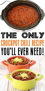 Crockpot Chili Recipe This Easy Slow Cooker Chili Is Hearty Healthy And So Delicious Easy Chili Recipe Crockpot Chili Recipe Crockpot Crockpot Chili Easy