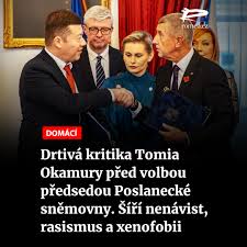 🟥 Tomio Okamura šíří rasismus, nenávist a xenofobii. Teď má vést Sněmovnu.  📲 Čtěte: https://1url.cz/@okamura-rasismus Před dnešní volbou předsedy  Poslanecké sněmovny zazněla drtivá kritika. 📢 „Jeho rasismus, xenofobie a  šovinismus jsou ...