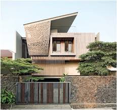 Pagar Rumah Minimalis Dari Besi Dan Kayu Di 2020 Desain Rumah Modern Arsitektur Modern Arsitektur Perumahan