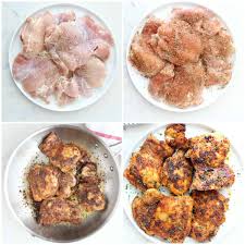 I seasoned the chicken with andy's rub and cook. Skillet Chicken Thighs Crunchy Creamy Sweet
