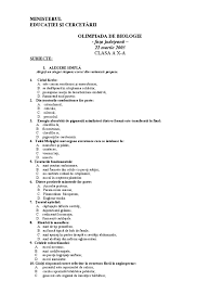 Subiecte olimpiada judeteana de biologie by mihnea_hnb. Subiecte Olimpiada De Biologie