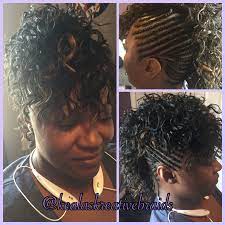 Mohawk Cornrows With Deep Wave Hair Sewn In The Middle Sew In Hairstyles Hair Styles Braided Hairstyles